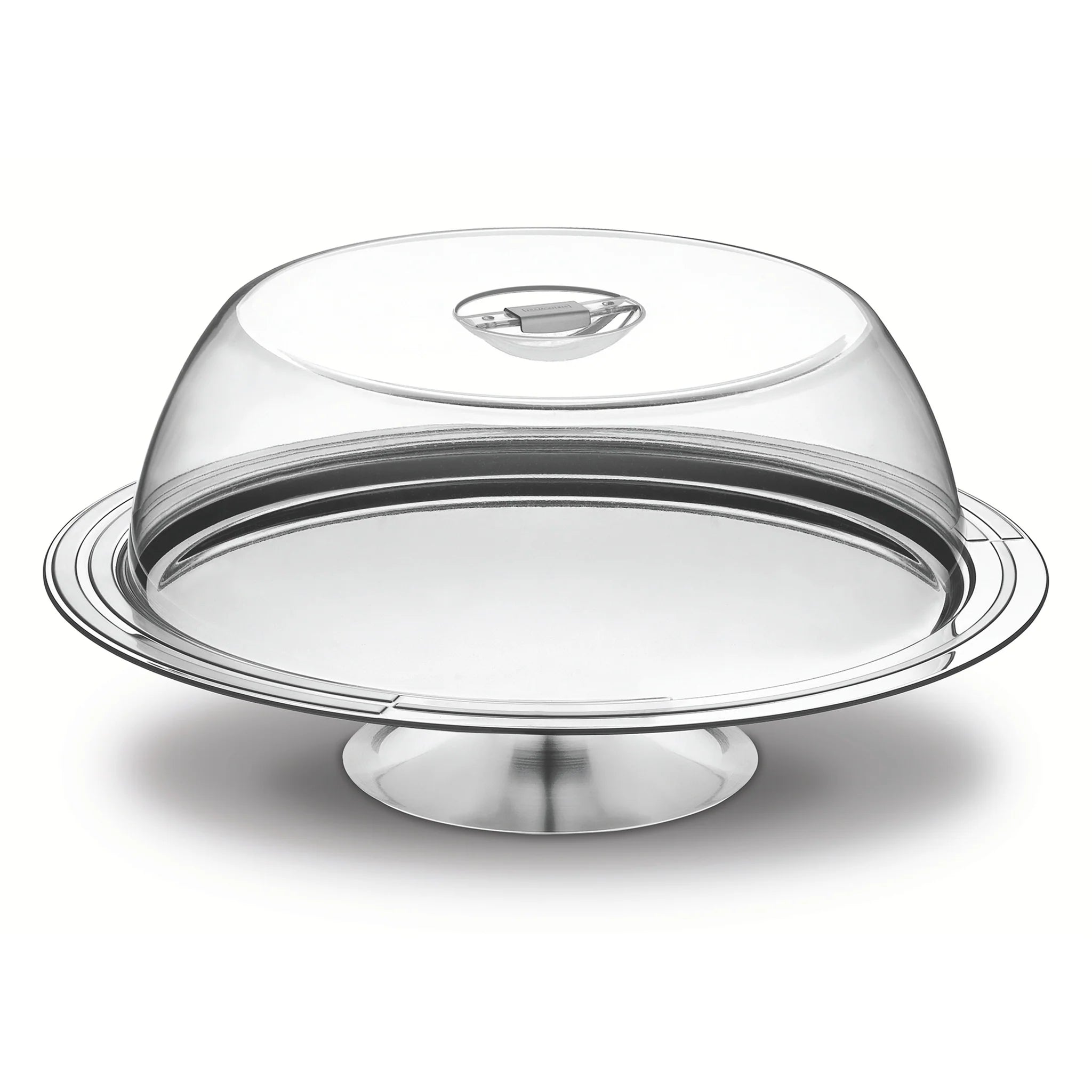Tramontina Ciclo stainless steel cake stand with dome cover